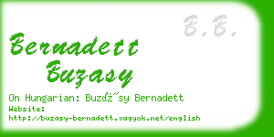 bernadett buzasy business card